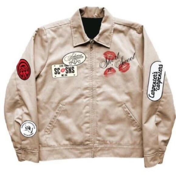 Sabrina Carpenter VIP Merch - Tour Jacket, Clear Drawstring Bag & Espresso Visor - Picture 12 of 14